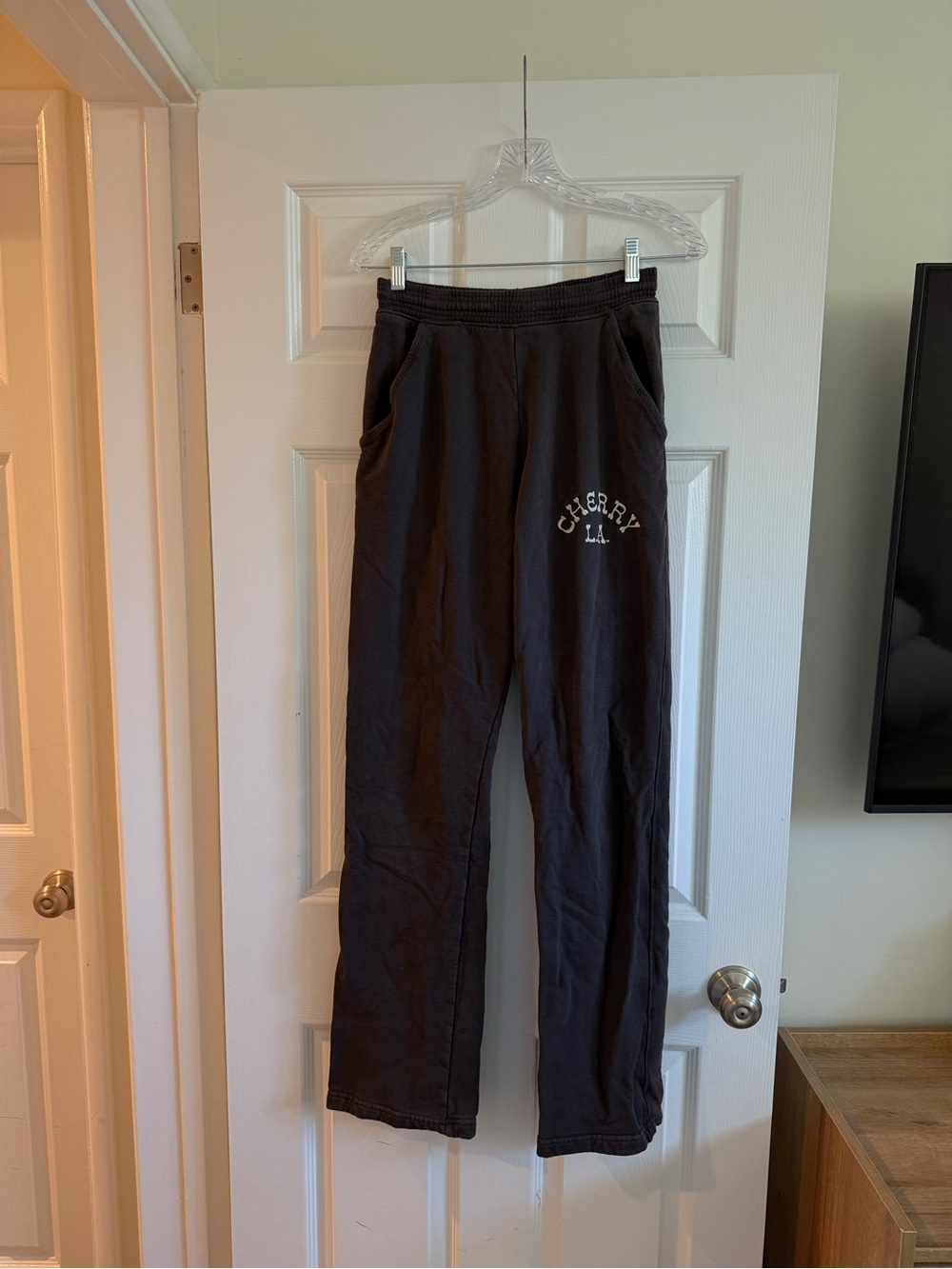 Cherry LA Black Wide-Leg Sweatpants with Logo